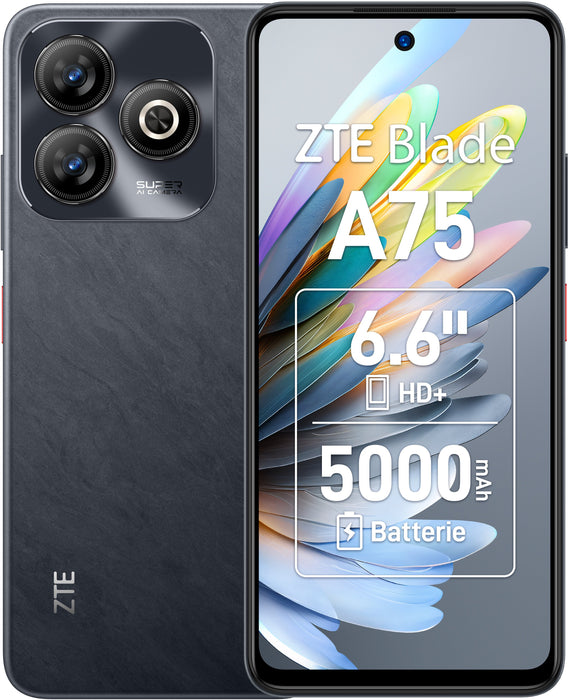 EAN 6902176120619 - ZTE Blade A75 16,8 cm (6.6") SIM doble 4G USB Tipo C 4 GB 256 GB 5000 mAh Negro imagen 1