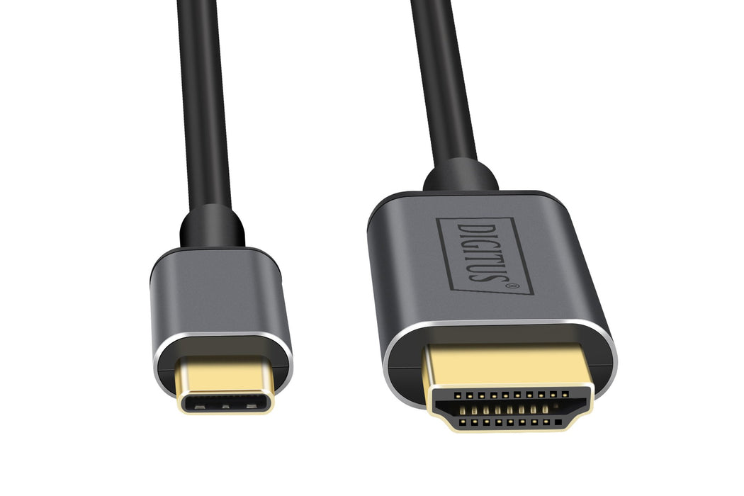 EAN 4016032465072 - Digitus DA-70821 adaptador de cable de vídeo 1,8 m USB Tipo C HDMI tipo A (Estándar) Gris imagen 3
