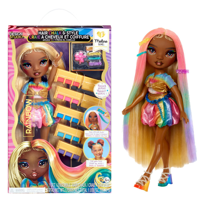 EAN 0035051526797 - Rainbow High Hair Chalk & Style Doll- Meline (Gold) imagen 1