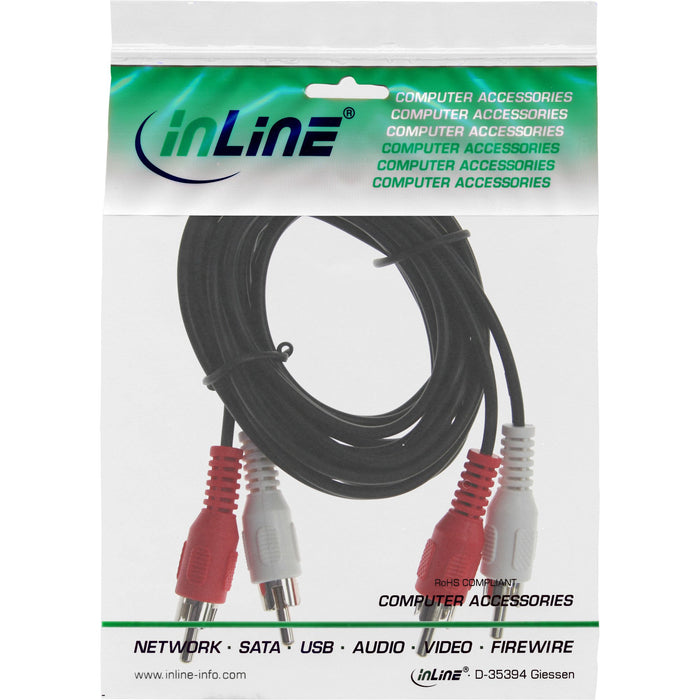 EAN 4043718143979 - InLine 89938A cable de audio 3 m 2 x RCA Negro imagen 2