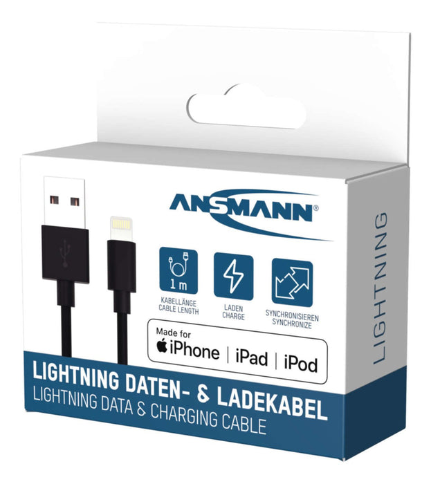 EAN 4013674176861 - Ansmann 1700-0131 cable de conector Lightning 1 m Negro imagen 5