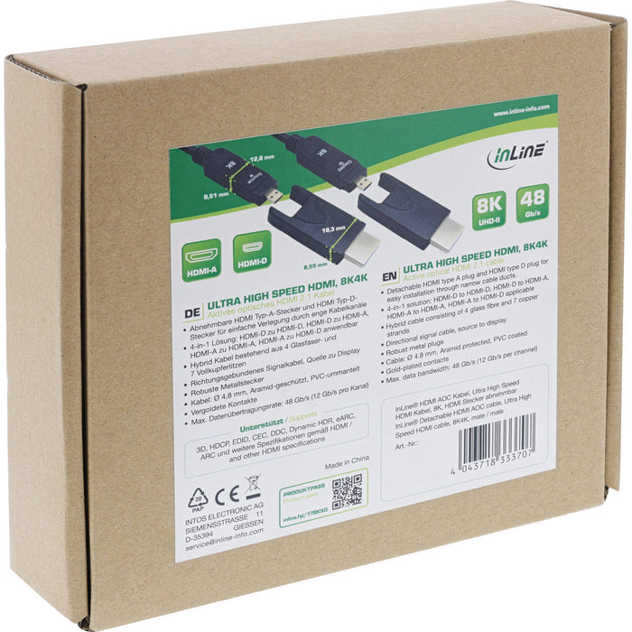 EAN 4043718333707 - InLine 17910O cable HDMI 10 m HDMI Type-A/HDMI Type-D Negro imagen 3