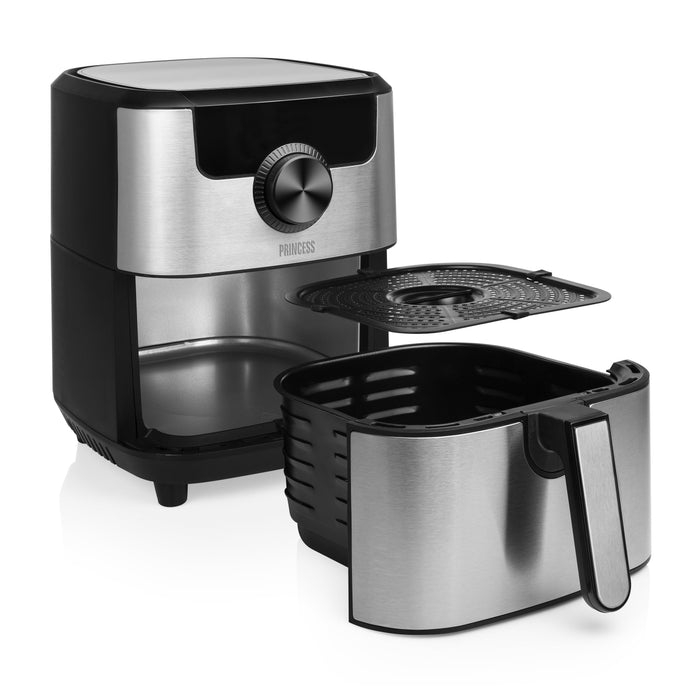 EAN 8713016091123 - Princess 182037 Sencillo 4,5 L Independiente 1500 W Freidora de aire caliente Plata imagen 8