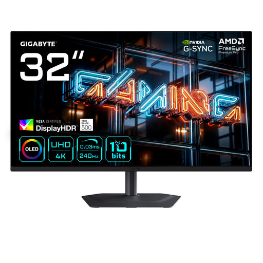 EAN 4719331876715 - GIGABYTE MO32U24 pantalla para PC 80 cm (31.5") 3840 x 2160 Pixeles 4K Ultra HD QD-OLED Negro imagen 1