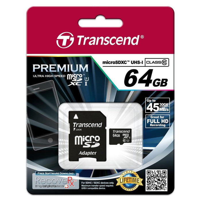 EAN 0760557825722 - Transcend TS64GUSDU1 memoria flash 64 GB MicroSDXC MLC Clase 10 imagen 1