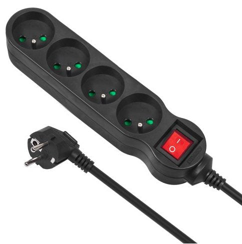 EAN 5902211108146 - Maclean MCE181 base múltiple 3 m 4 salidas AC Interior Negro imagen 1