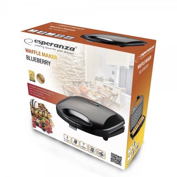 EAN 5901299954478 - Esperanza EKT008 gofrera 2 barquillo(s) 1000 W Negro imagen 3