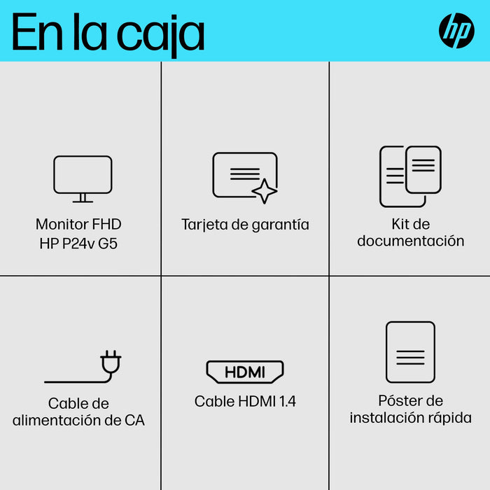 EAN 0196548130177 - HP P24v G5 FHD Monitor pantalla para PC 60,5 cm (23.8") 1920 x 1080 Pixeles Full HD LCD Negro imagen 12