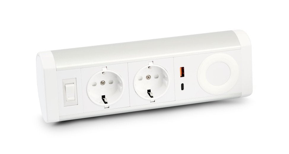 EAN 3760170885445 - Urban Factory PPS03UF-WH base múltiple 1,35 m 2 salidas AC Interior Plata, Blanco imagen 1