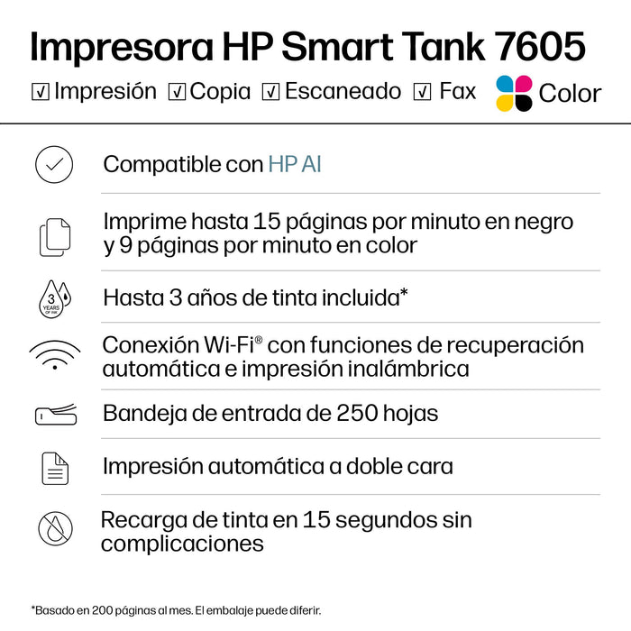 EAN 5715328197367 - HP Smart Tank 7605 All-in-One Printer Inyección de tinta térmica A4 4800 x 1200 DPI 15 ppm Wifi imagen 11