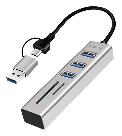 EAN 4052792076790 - LogiLink UA0445 hub de interfaz USB 3.2 Gen 1 (3.1 Gen 1) Type-A + Type-C 5000 Mbit/s Gris imagen 1