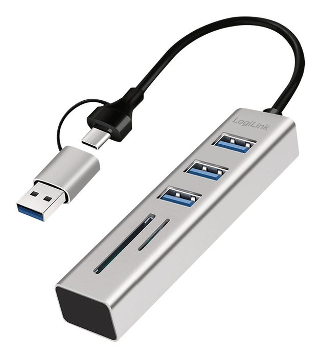 EAN 4052792076790 - LogiLink UA0445 hub de interfaz USB 3.2 Gen 1 (3.1 Gen 1) Type-A + Type-C 5000 Mbit/s Gris imagen 1