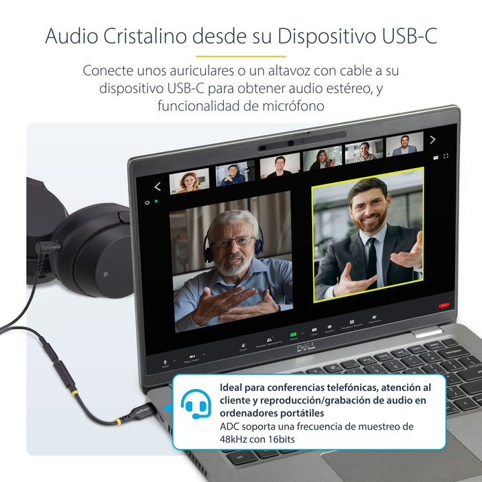 EAN 0065030898225 - StarTech.com USBCAUDIO2 cable de audio 0,127 m USB Type-C 2.0 Negro imagen 8