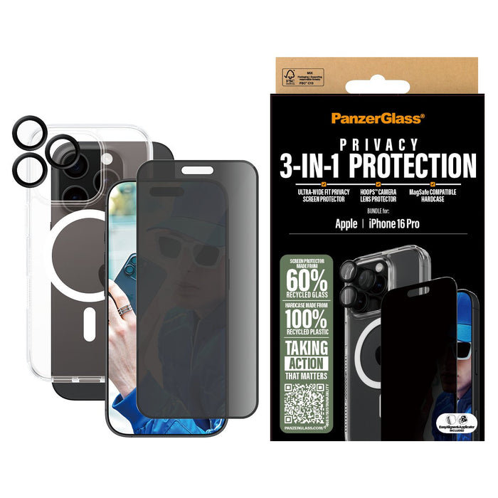 EAN 5715685003448 - PanzerGlass ® 3-in-1 Privacy Protection Bundle iPhone 16 Pro Protector de pantalla Apple 1 pieza(s) imagen 2