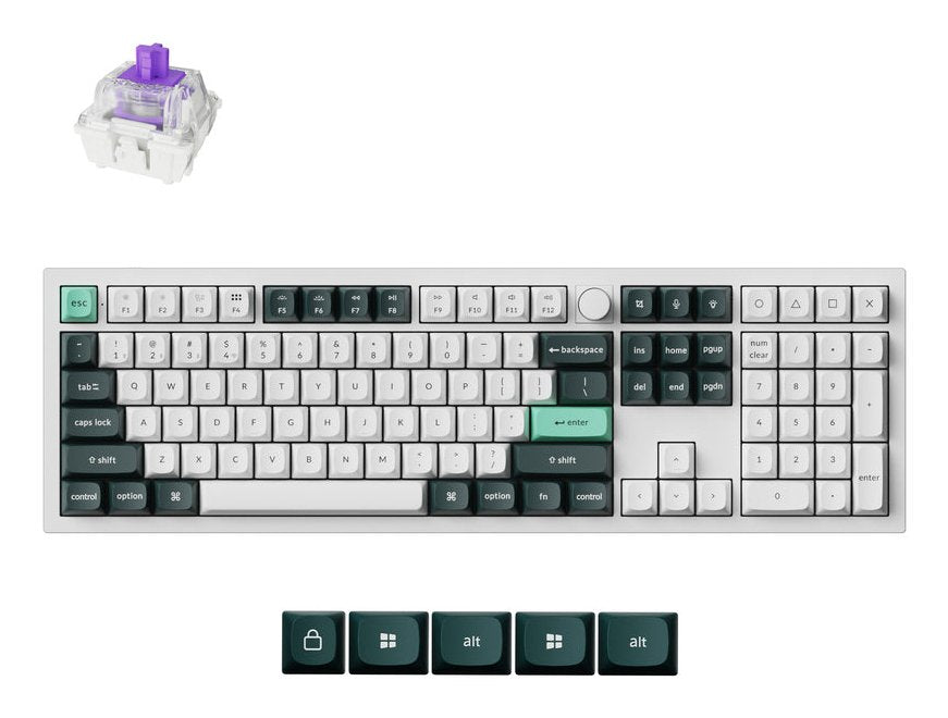 EAN 4894979004543 - Keychron Q6 HE teclado Juego USB + RF Wireless + Bluetooth QWERTY Verde oscuro, Blanco imagen 1