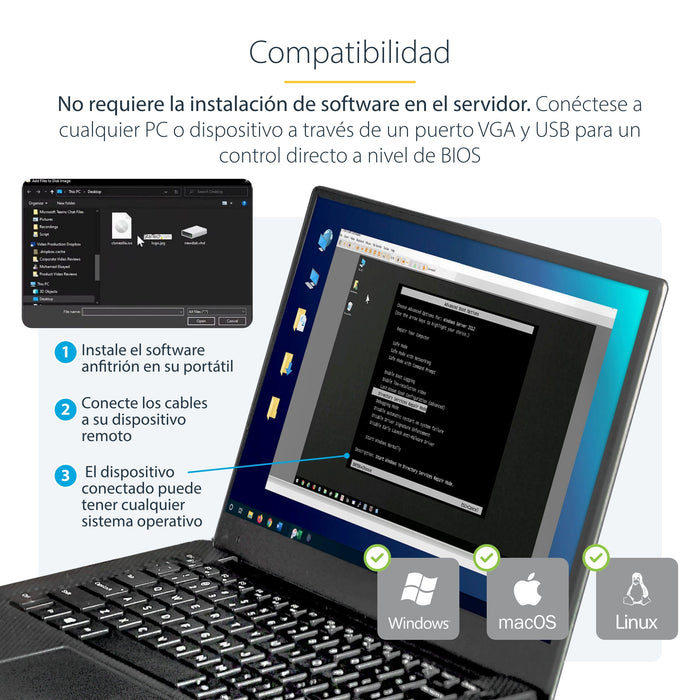 EAN 0065030835312 - StarTech.com NOTECONS01 cable para video, teclado y ratón (kvm) Negro imagen 11