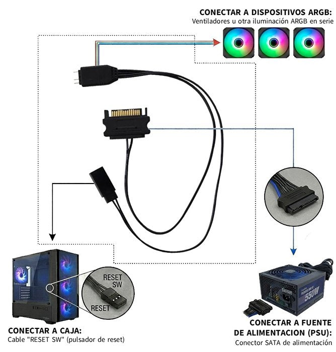 EAN 8436624423598 - CoolBox COO-ARGB-CTRL01 parte carcasa de ordenador Placa A-RGB imagen 2