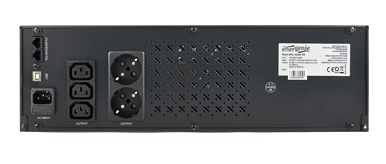 EAN 8716309124751 - Gembird UPS-RACK-1200 sistema de alimentación ininterrumpida (UPS) Línea interactiva 1,2 kVA 720 W 4 sali imagen 2