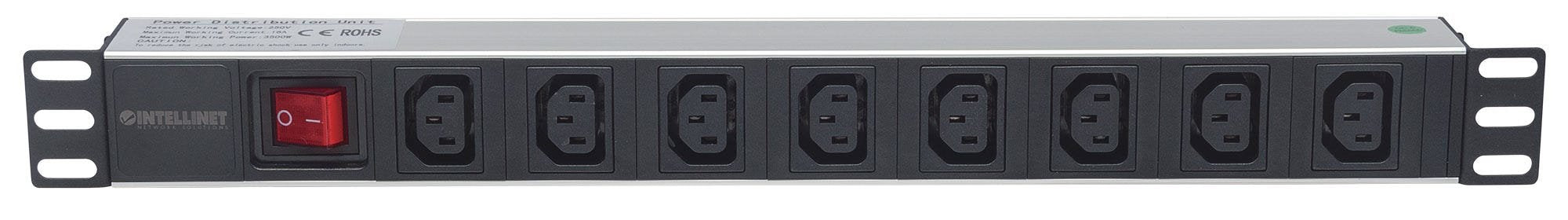 EAN 0766623163620 - Intellinet 163620 unidad de distribución de energía (PDU) 8 salidas AC 1U Negro, Plata imagen 3