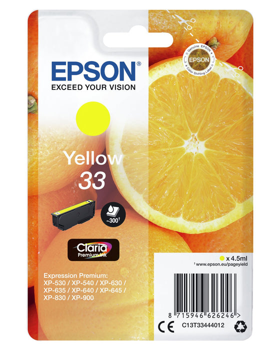 EAN 8715946626253 - Epson Oranges C13T33444022 cartucho de tinta 1 pieza(s) Original Amarillo imagen 2