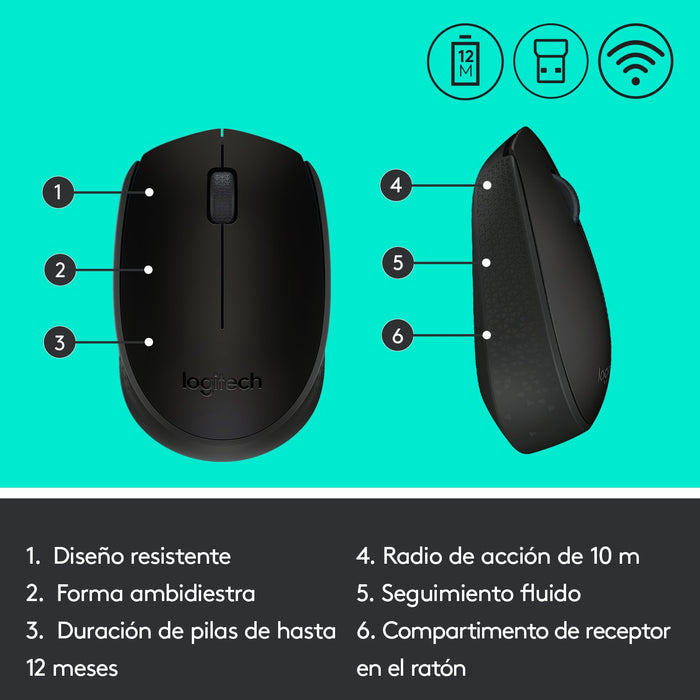 EAN 5099206062856 - Logitech 910-004424 ratón Oficina Ambidextro RF inalámbrico Óptico 1000 DPI imagen 12