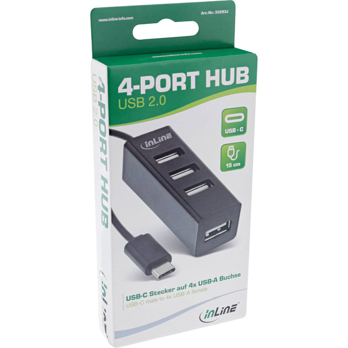 EAN 4043718315499 - InLine 33293J hub de interfaz USB 2.0 Type-A 480 Mbit/s Negro imagen 3