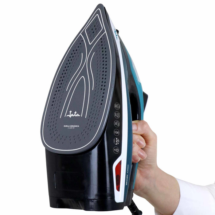 EAN 8421078038337 - JATA JEPL1221 plancha Plancha a vapor Suela de cerámica 2400 W Negro, Azul, Gris, Blanco imagen 6