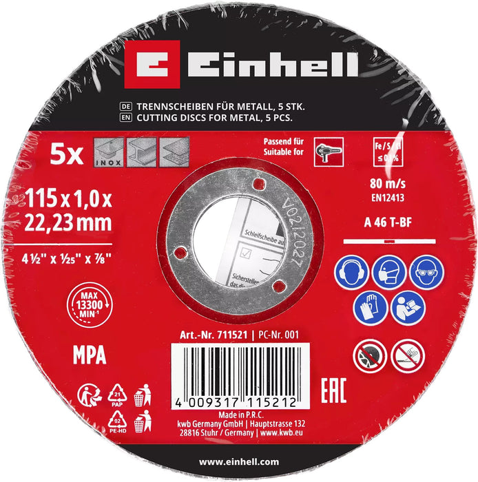 EAN 4009317115212 - Einhell 49711521 accesorio para amoladora angular Corte del disco imagen 2