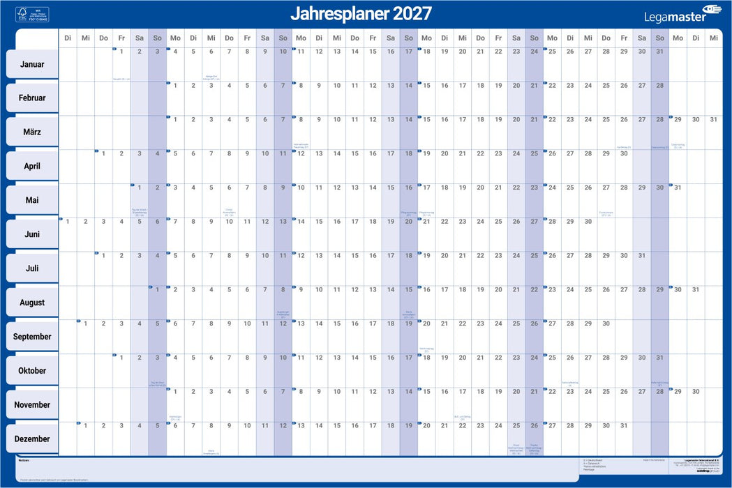 EAN 8713797116343 - Legamaster 7-420221-27 tablero de planificación imagen 1