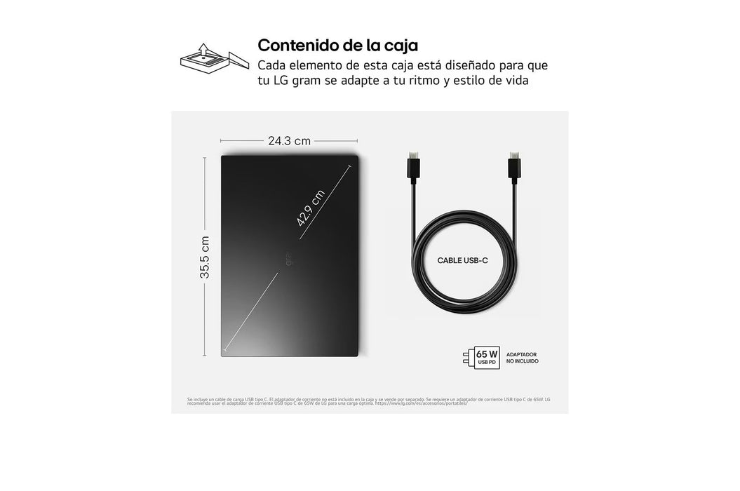 EAN 8806096825228 - LG Gram 16Z90TL-G ULTRA7-258V IA SYST Intel Core Ultra 7 Portátil 40,6 cm (16") WQXGA 32 GB LPDDR5x-SDRAM imagen 11
