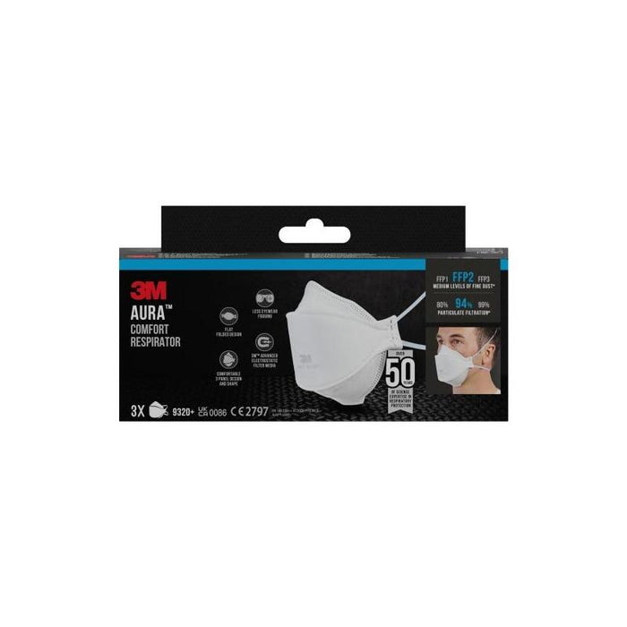 3m Aura Pack De 3 Mascarillas Para Particulas Ffp2 - Desechable - Sin Valvula - Para Niveles Medios De Particulas -