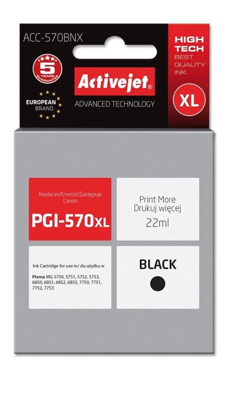 EAN 5901443103158 - Activejet ACC-570BNX cartucho de tinta 1 pieza(s) Compatible Alto rendimiento (XL) Negro imagen 1
