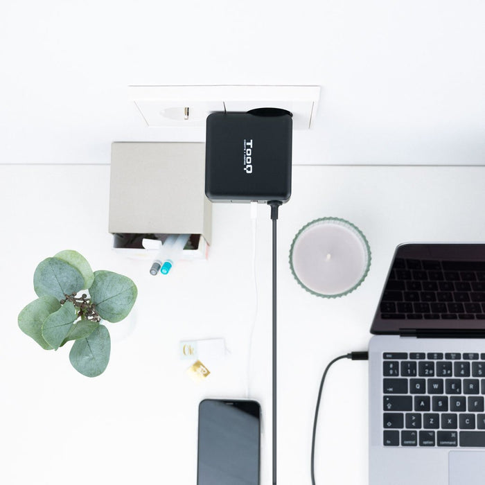 EAN 8433281011984 - TooQ TQLC-USBC65PD adaptador e inversor de corriente Interior 65 W Negro imagen 5
