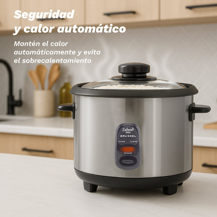 EAN 8426156019208 - Grunkel RC-28L arrocera 2,8 L 1000 W Acero inoxidable, Gris Oscuro imagen 4