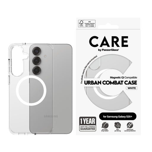 EAN 5715685017001 - PanzerGlass CARE™ by ® Urban Combat Case Transparent w. White Qi Compatible Samsung Galaxy S25+ funda par imagen 2