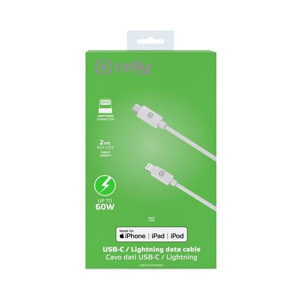 EAN 8021735750727 - Celly USBLIGHTC2MWH cable de conector Lightning 2 m Blanco imagen 4