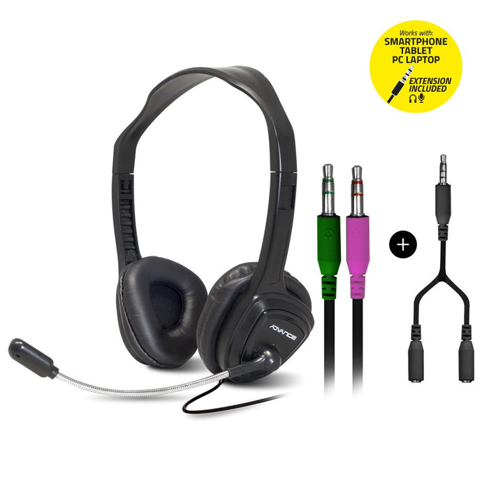 EAN 3700104414914 - ADVANCE MIC-S765 auricular y casco Auriculares Alámbrico Diadema Oficina/Centro de llamadas Negro imagen 6