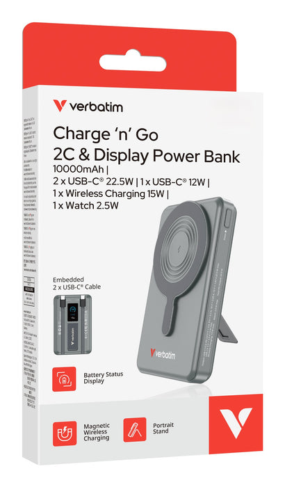 EAN 0023942322726 - Verbatim 32272 batería externa Polímero de litio 10000 mAh Cargador inalámbrico Gris imagen 4