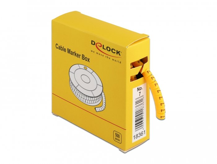 EAN 4043619183616 - DeLOCK Kabelmarker Box Nr 7 gelb 500 Stück 500 pieza(s) imagen 1