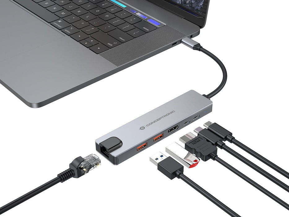 EAN 4015867239629 - Conceptronic DONN29G base para portátil y replicador de puertos Alámbrico USB 3.2 Gen 2 (3.1 Gen 2) Type- imagen 4