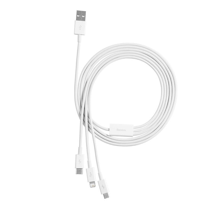 EAN 6953156205536 - Baseus Superior cable USB USB 2.0 1,5 m USB A USB C/Micro USB A/Lightning Blanco imagen 5