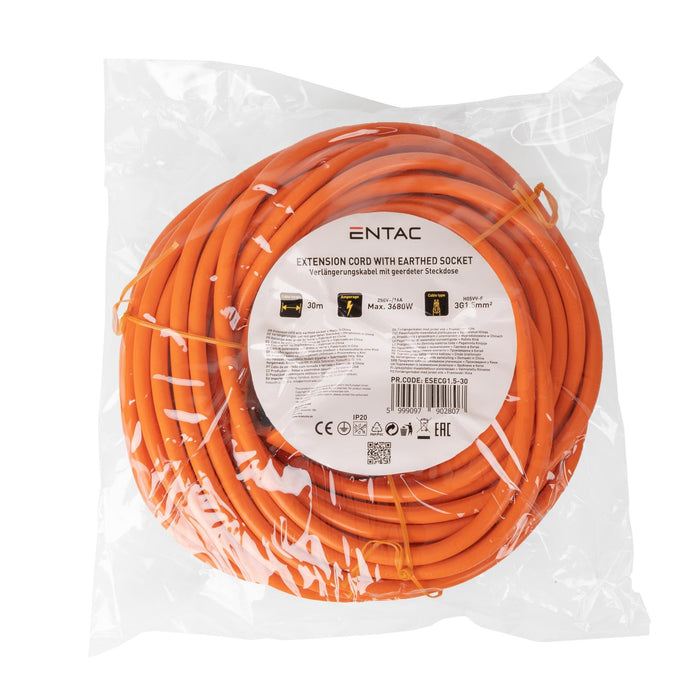 EAN 5999097902807 - Entac ESECG1.5-30 base múltiple 30 m 1 salidas AC Interior Naranja imagen 2
