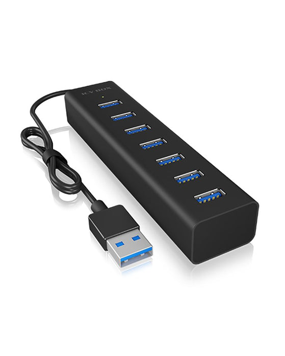 EAN 4250078171546 - ICY BOX IB-HUB1700-U3 USB 3.2 Gen 1 (3.1 Gen 1) Type-A 5000 Mbit/s Negro imagen 1