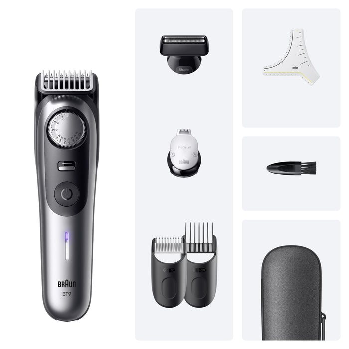 EAN 8700216427715 - Braun BeardTrimmer 9 80789785 depiladora para la barba AC/Batería 20 2 cm Mojado y seco Gris imagen 2