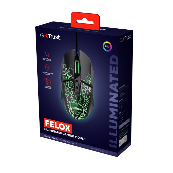 EAN 8713439257496 - Trust GXT 113 Felox ratón Juego mano derecha USB tipo A Óptico 6400 DPI imagen 6