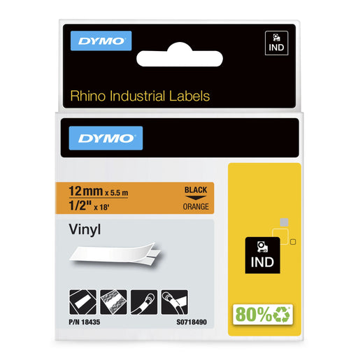 EAN 0071701184351 - DYMO 12mm RHINO Coloured vinyl cinta para impresora de etiquetas D1 imagen 1