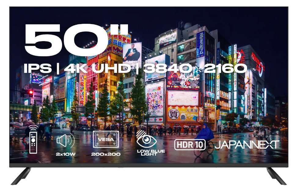 EAN 4589511171615 - JAPANNEXT JN-IPS500UHD60F pantalla para PC 127 cm (50") 3840 x 2160 Pixeles 4K Ultra HD Negro imagen 3