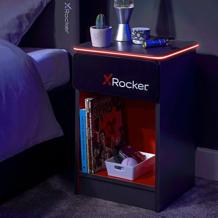 EAN 0094338220261 - X Rocker 2022026 mesa de noche Mesilla de noche 1 cajón(es) Negro, Rojo imagen 1