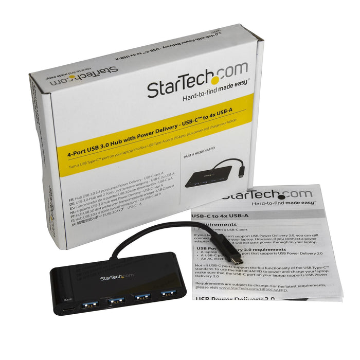 EAN 65030867702 - StarTech.com HB30C4AFPD hub de interfaz USB 3.2 Gen 1 (3.1 Gen 1) Type-C 5000 Mbit/s Negro imagen 5