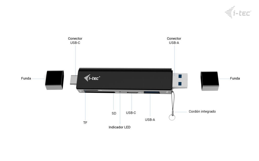 EAN 8595611707872 - i-tec CADONGLEUSBSD hub de interfaz USB 3.2 Gen 1 (3.1 Gen 1) Type-A + Type-C 5000 Mbit/s Negro imagen 5